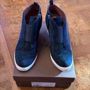 Paolo Navy green camouflage Suede High-Top Shoes